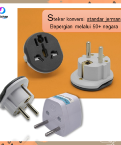 Colokan Listrik 3 Lubang Over Steker Adapter Konverter Travel US to EU Universal