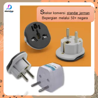 Colokan Listrik 3 Lubang Over Steker Adapter Konverter Travel US to EU Universal