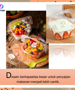 Kotak  Box Hantaran Kue Cake Tart Mika Cup Dessert Puding Unik Transparant jinjing - Gambar 5