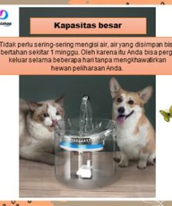 Dispenser Tempat Air Minum Kucing Anjing Pet Drinking Water Fountain Transparant Mode USB - Gambar 7