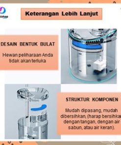 Dispenser Tempat Air Minum Kucing Anjing Pet Drinking Water Fountain Transparant Mode USB - Gambar 5