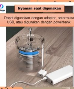 Dispenser Tempat Air Minum Kucing Anjing Pet Drinking Water Fountain Transparant Mode USB - Gambar 3