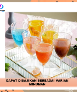 Gelas Wine Champagne Plastik Bening Mewah Bentuk Ulir Kaki Tinggi Bahan PS 8oz 240ml - Gambar 3