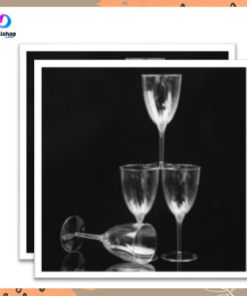 Gelas Wine Champagne Plastik Bening Mewah Bentuk Ulir Kaki Tinggi Bahan PS 8oz 240ml - Gambar 5