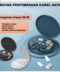Kotak Tempat Penyimpanan Kabel Data Charger Fast Charging 60W Lightning Iphone Konektor Adapto USB Type C Mikro