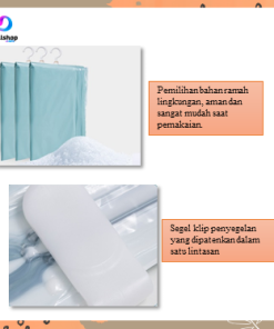 Plastik Vacum Baju Gantung Vacuum Bag Plastic Kantong Plastik Pakaian Bahan PA+PE - Gambar 9
