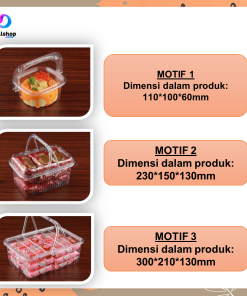 Kotak  Box Hantaran Kue Cake Tart Mika Cup Dessert Puding Unik Transparant jinjing - Gambar 4