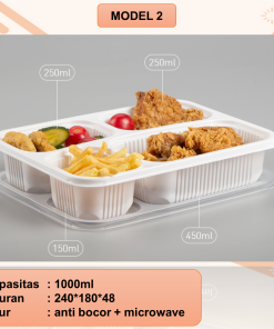 Tempat Kotak Makan Box Mika Bento Sekat 4 Premium Quality Tahan Panas dan Aman - Gambar 9