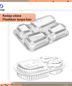 Tempat Kotak Makan Box Mika Bento Sekat 4 Premium Quality Tahan Panas dan Aman - Gambar 3
