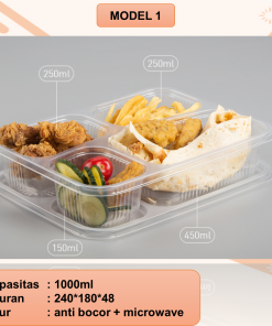 Tempat Kotak Makan Box Mika Bento Sekat 4 Premium Quality Tahan Panas dan Aman - Gambar 8