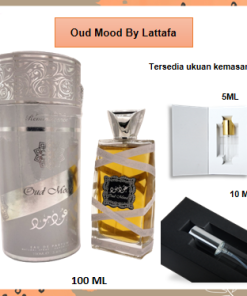 Parfum Arab Pria dan Wanita Oud Mood Silver Lataffa EDP Spray Tahan Lama 5ml 10ml 100ml