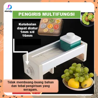 Parutan Serbaguna Alat Pemotong Bawang Pengiris Kentang Buah Lemon Ketebalan Dapat Diatur Pisau Tahan Karat