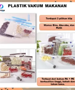 Plastik Makanan Vacum Press Kedap Udara Kantong Vacuum Sealer Transparan