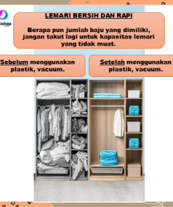 Alternative view of plastik vacum / vacuum bag plastic kantong plastik vakum baju pakaian Bahan PA+PE vacuum travel bag