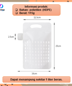 Alternative view of Standing Pouch Tas Plastik Tempat Penyimpanan Beras Kemasan Makanan dan Minuman Transparan Foodgrade Portable