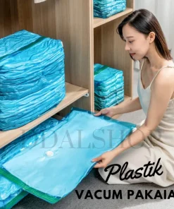 plastik vacum / vacuum bag plastic kantong plastik vakum baju pakaian Bahan PA+PE vacuum travel bag