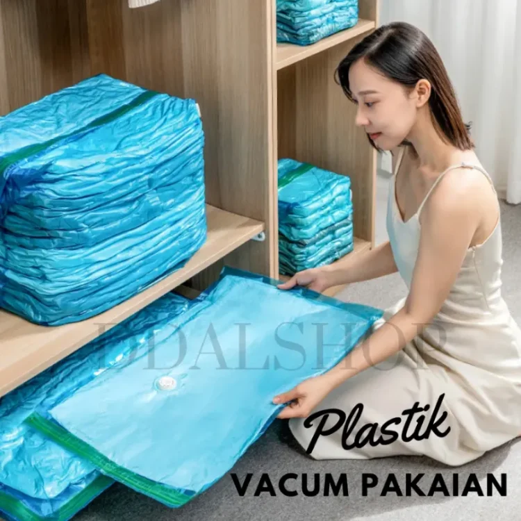 plastik vacum / vacuum bag plastic kantong plastik vakum baju pakaian Bahan PA+PE vacuum travel bag