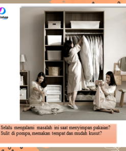 Plastik Vacum Baju Gantung Vacuum Bag Plastic Kantong Plastik Pakaian Bahan PA+PE - Gambar 7