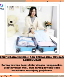 Alternative view of Plastik Vacum Baju Plastic Vakum Pakaian Kantong Vacuum Bag Travel Transparan