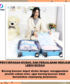 Alternative view of Plastik Vacum Baju Plastic Vakum Pakaian Kantong Vacuum Bag Travel Transparan