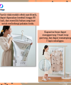 Plastik Vacum Baju Gantung Vacuum Bag Plastic Kantong Plastik Pakaian Bahan PA+PE - Gambar 6
