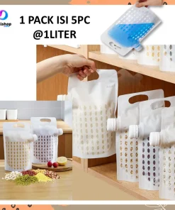 Standing Pouch Tas Plastik Tempat Penyimpanan Beras Kemasan Makanan dan Minuman Transparan Foodgrade Portable