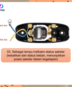 Saklar Lampu Indikator Push Button Steker Switch On Off Elektronik Universal - Gambar 6