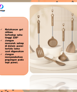 Spatula Silikon Alat Masak Set Sodet Sendok Nasi Sup Silicon Kualitas Food Grade Tahan Panas - Gambar 11