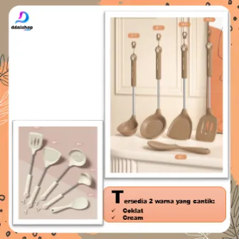 Spatula Silikon Alat Masak Set Sodet Sendok Nasi Sup Silicon Kualitas Food Grade Tahan Panas