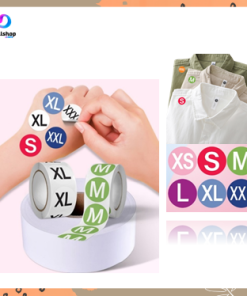 Stiker Label Huruf Sticker Tempel Bulat Size Ukuran Baju Pakaian Celana Kaos 2,5cm