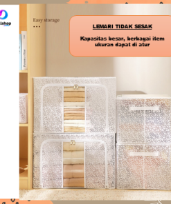 Storage Box Organizer Kotak Tempat Penyimpanan Baju Mainan Lipat Serbaguna - Gambar 3