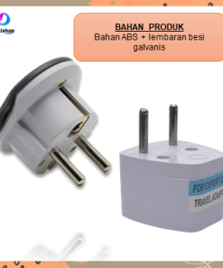 Colokan Listrik 3 Lubang Over Steker Adapter Konverter Travel US to EU Universal - Gambar 4