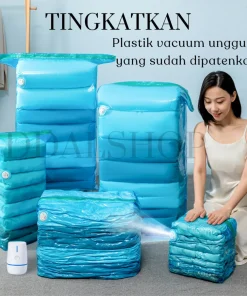 Alternative view of plastik vacum / vacuum bag plastic kantong plastik vakum baju pakaian Bahan PA+PE vacuum travel bag
