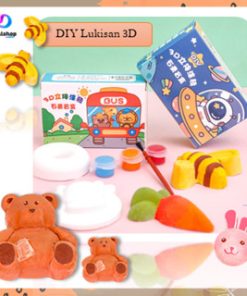 Boneka 3d Mainan Edukasi Anak DIY Melukis Patung Gypsum 3D Dengan Cat air