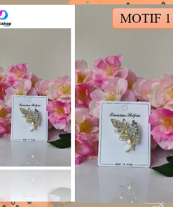 Alternative view of Aksesoris Fashion Wanita Brooch Hijab Bross Blazer Motif Bunga Mutiara Mewah Premium