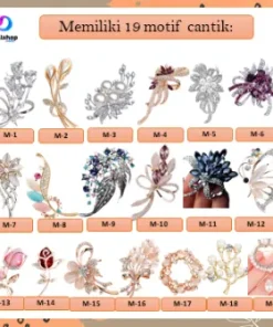 Alternative view of Aksesoris Fashion Wanita Brooch Hijab Bross Blazer Motif Bunga Mutiara Mewah Premium