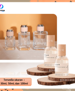 Botol Kosong Parfum Refil Spray Press Parfume Bottle Bahan Kaca Tebal Tutup Botol Motif Kayu Silinder Aesthetic 30ml 50ml 100ml - Gambar 4