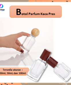 Botol Kosong Parfum Refil Spray Pres Parfume Bottle Bahan Kaca Tebal Tutup Botol Motif Kayu Estetik 30ml 50ml 100ml