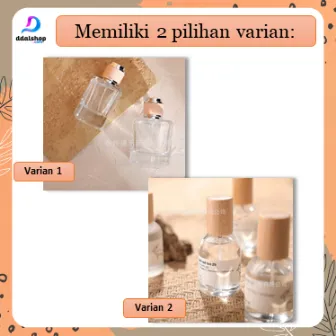 Botol Kosong Parfum Refil Spray Press Parfume Bottle Bahan Kaca Tebal Tutup Botol Motif Kayu Silinder Aesthetic 30ml 50ml 100ml