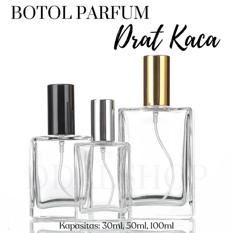 Botol Tempat Parfum Refil Parfume Bottle Kaca Drat Putar model Kotak Decant Travel Size 30ml 50ml 100ml