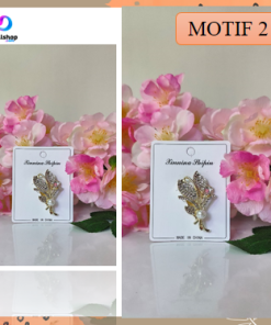 Aksesoris Fashion Wanita Brooch Hijab Bross Blazer Motif Bunga Mutiara Mewah Premium - Gambar 3
