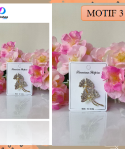 Aksesoris Fashion Wanita Brooch Hijab Bross Blazer Motif Bunga Mutiara Mewah Premium - Gambar 4