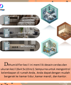 Dehumidifier Ruangan Kamar Penyerap Kelembaban Serap Air Portable 23W 1100ml - Gambar 9