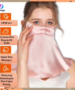 Masker Penutup Wajah Anti UV UPF 50+ Premium Pelindung Matahari Ultraviolet Bahan Sutra - Gambar 10
