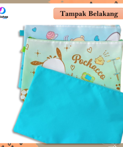 Pouch Bag Tas Tempat Buku atk File Folder A4 Motif Karakter Kartun Doraemon Marvel dll Bahan Kain Oxford - Gambar 3