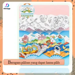 Kipas Tangan Lipat Mewarnai Craft Gambar Edukasi Anak dengan Cat Air Spidol Watercolor