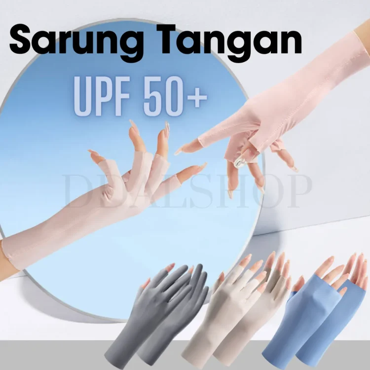 Sarung Tangan Setengah Jari Anti Panas Matahari Gloves Sun Protection UV UPF 50+