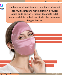 Masker Penutup Wajah Anti UV UPF 50+ Premium Pelindung Matahari Ultraviolet Bahan Sutra - Gambar 4