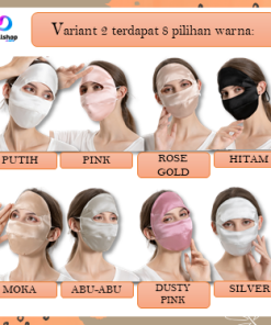 Masker Penutup Wajah Anti UV UPF 50+ Premium Pelindung Matahari Ultraviolet Bahan Sutra - Gambar 3