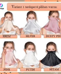 Masker Penutup Wajah Anti UV UPF 50+ Premium Pelindung Matahari Ultraviolet Bahan Sutra - Gambar 2